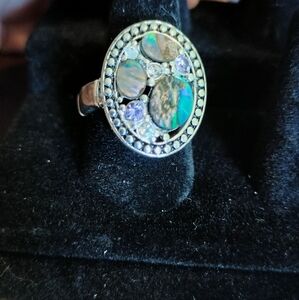 Women's Authentic Abalone Stretch Ring Avon 1886